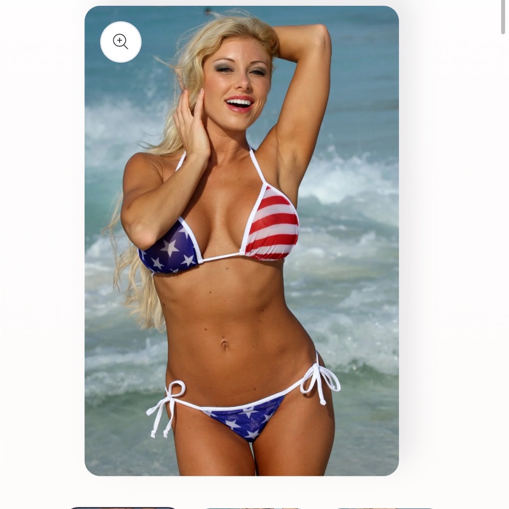 Patriotic Stars and Stripes Sheer Bikini